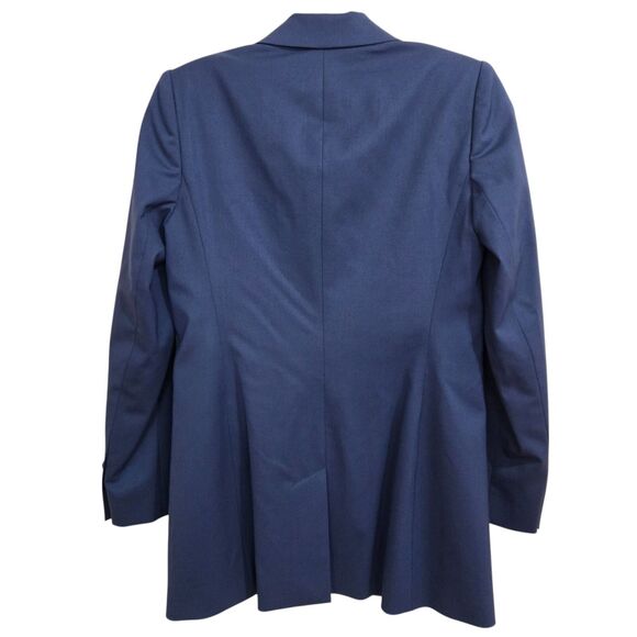 NEW Lafayette 148 Womens sz 0 Petite 0P Stretch Wool Single Button Blazer Blue - Picture 6 of 15